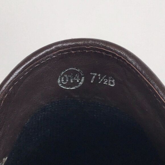 Vintage 90s Brown Dark Academia Slip On Preppy Cottagecore Heeled Mules / 7.5 - Picture 8 of 10